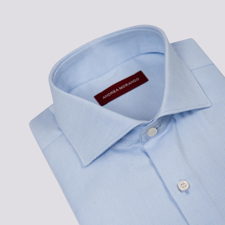 CAMICIA AZZURRA IN COTONE REGULAR FIT 5B397 04 ANDREA MORANDO 