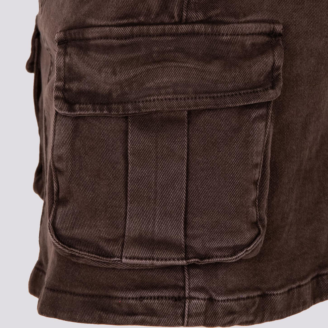 Mini gonna cargo in cotone marrone 1396 MARRONE ANDREA MORANDO 