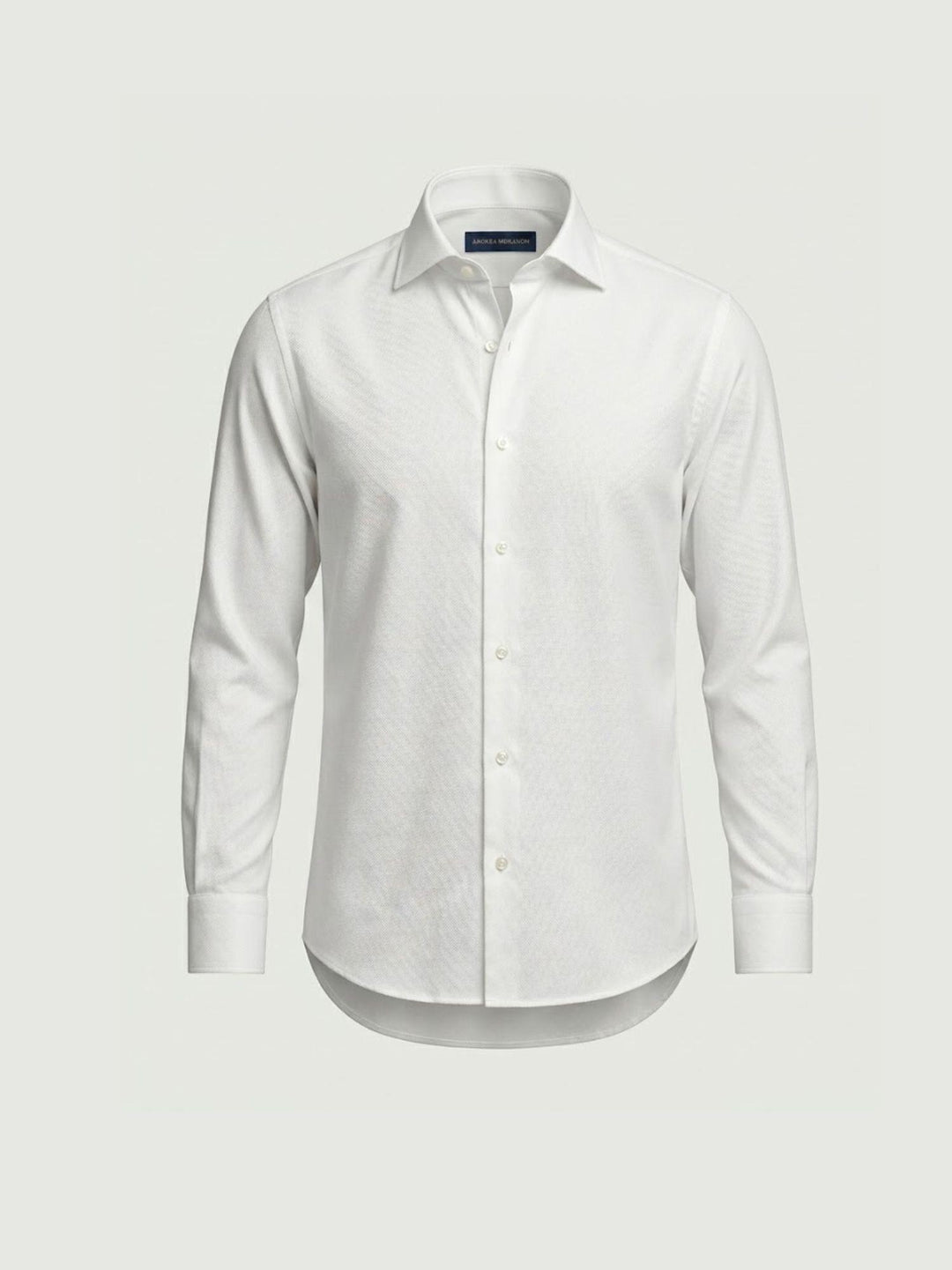 Camicia collo francese puntinata in cotone bianca slim DOMINGO/SLIM 1 ANDREA MORANDO 