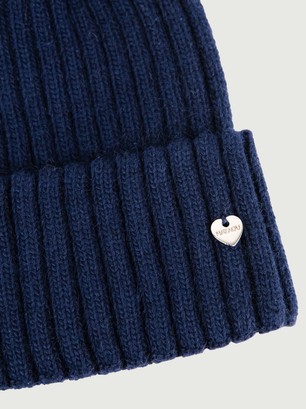 BERRETTO A COSTE BLU CON POM POM CP3628 BLU ANDREA MORANDO 
