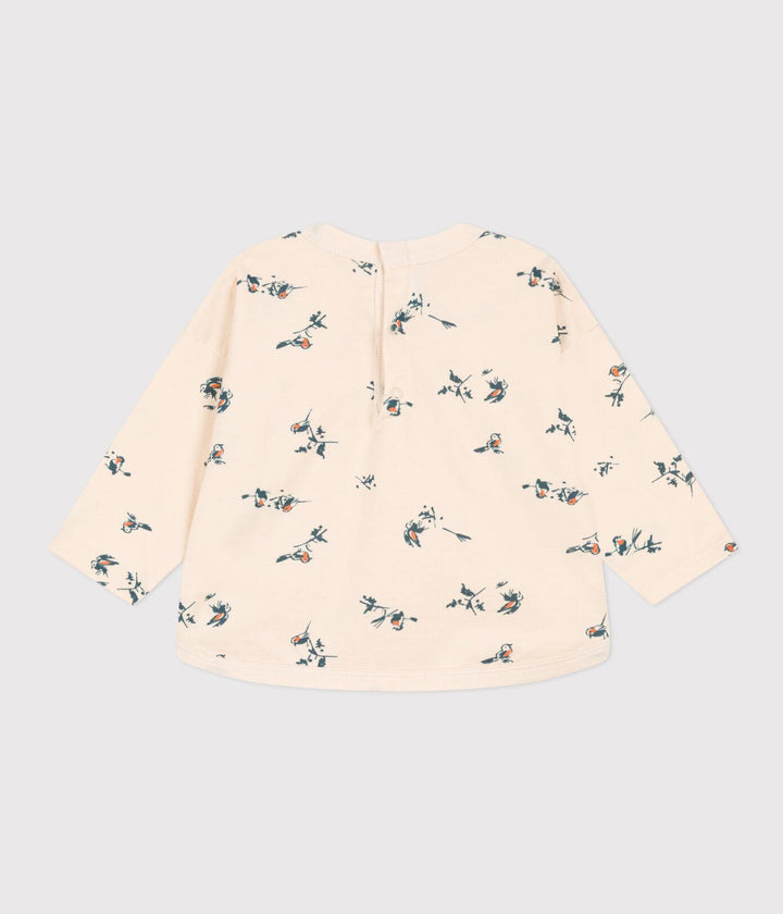 MAGLIA A MANICHE LUNGHE IN JERSEY STAMPATO A08FN 01 PETIT BATEAU 