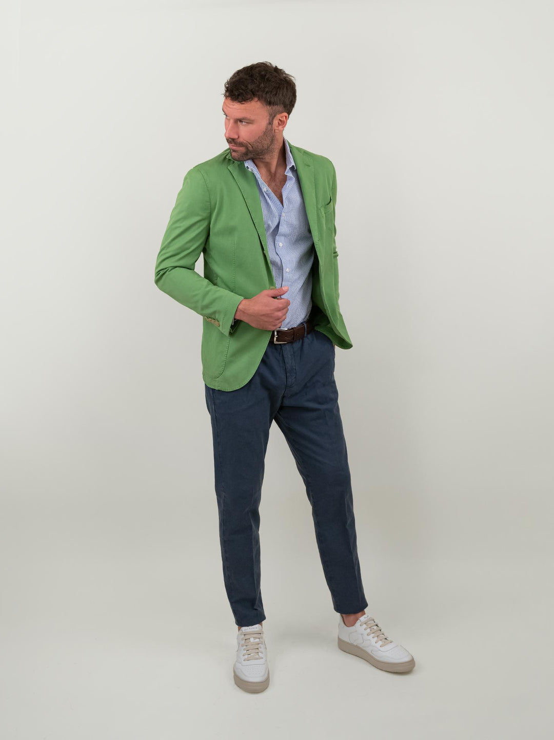 BLAZER IN COTONE VERDE BLUE2/128806 30 ANDREA MORANDO 