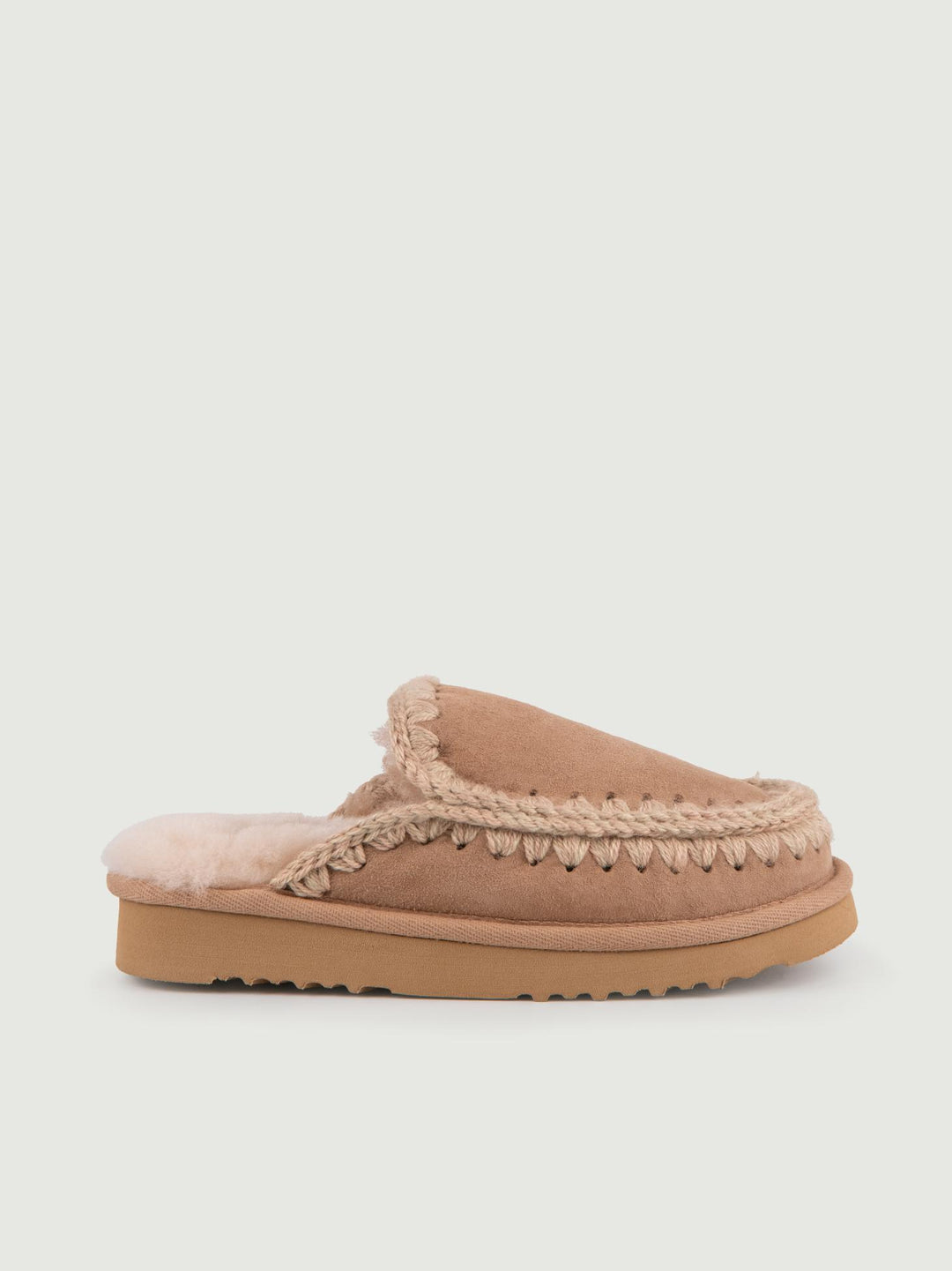 Pantofola MOU in pelle di montone Cammello FW10112 CAM MOU 