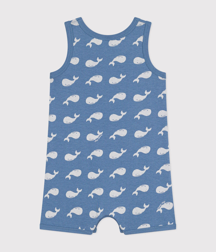 TUTINA CORTA BEBÈ IN COTONE CON STAMPA BALENA A0AC4 01 PETIT BATEAU 