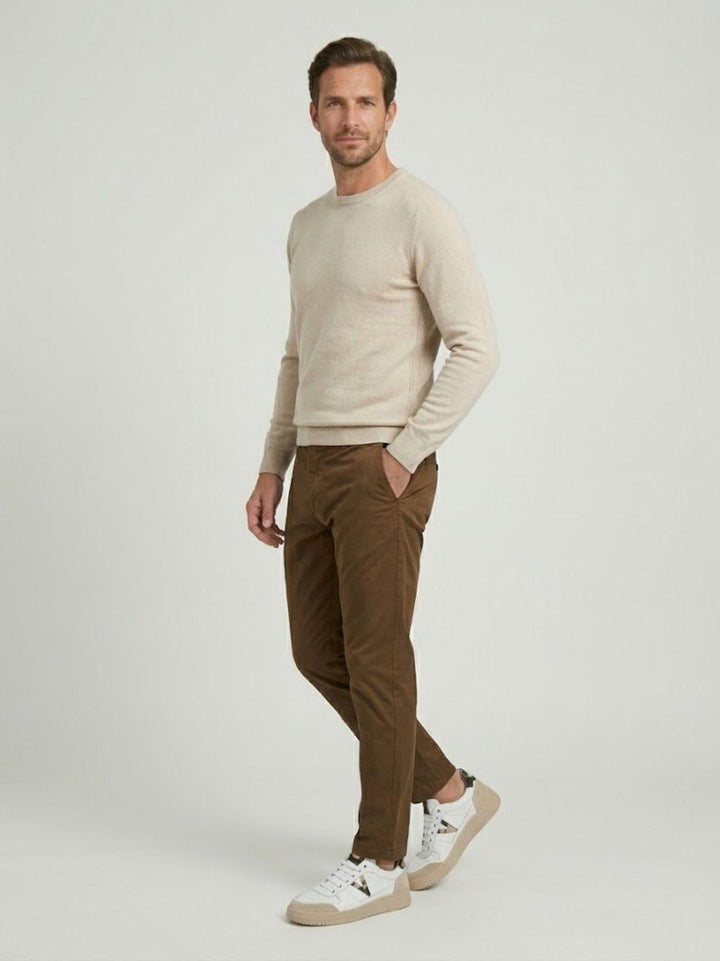Pantalone chino in cotone cacao CO0123M 2009 ANDREA MORANDO 