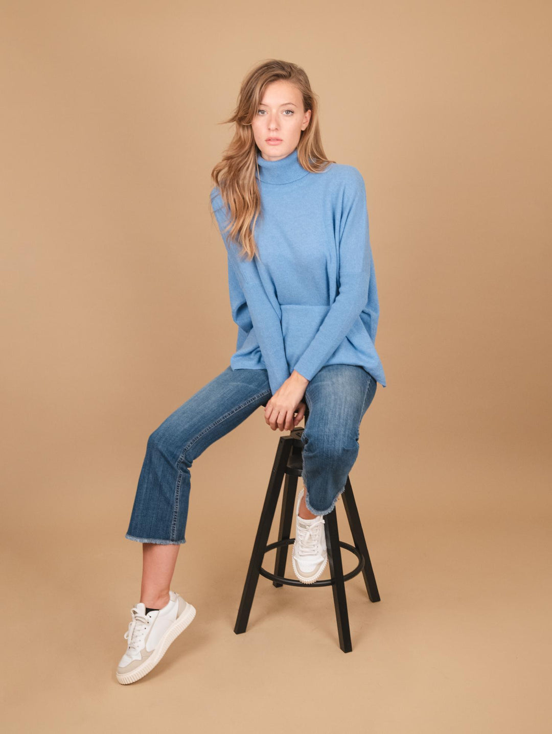 DOLCEVITA OVER IN CASHMERE ECO-FRIENDLY AZZURRO CLARA AZZURRO ABSOLUT CASHMERE 