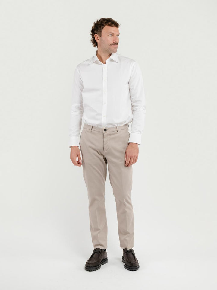 PANTALONE  STRIKER IN COTONE CON MICROTRAMA BEIGE T617STR 775 NOLAB 