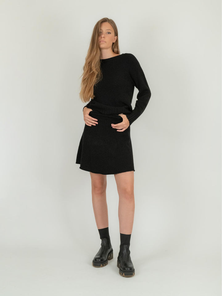 MINI GONNA IN MAGLIA NERA 0370/286 0010 BIMOR 