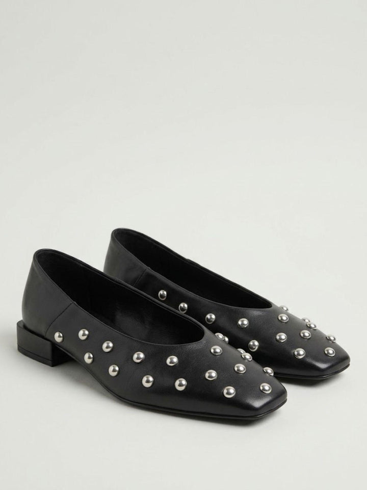 Ballerina borchiata in pelle nappa nera DARIA93G NERO ANDREA MORANDO 