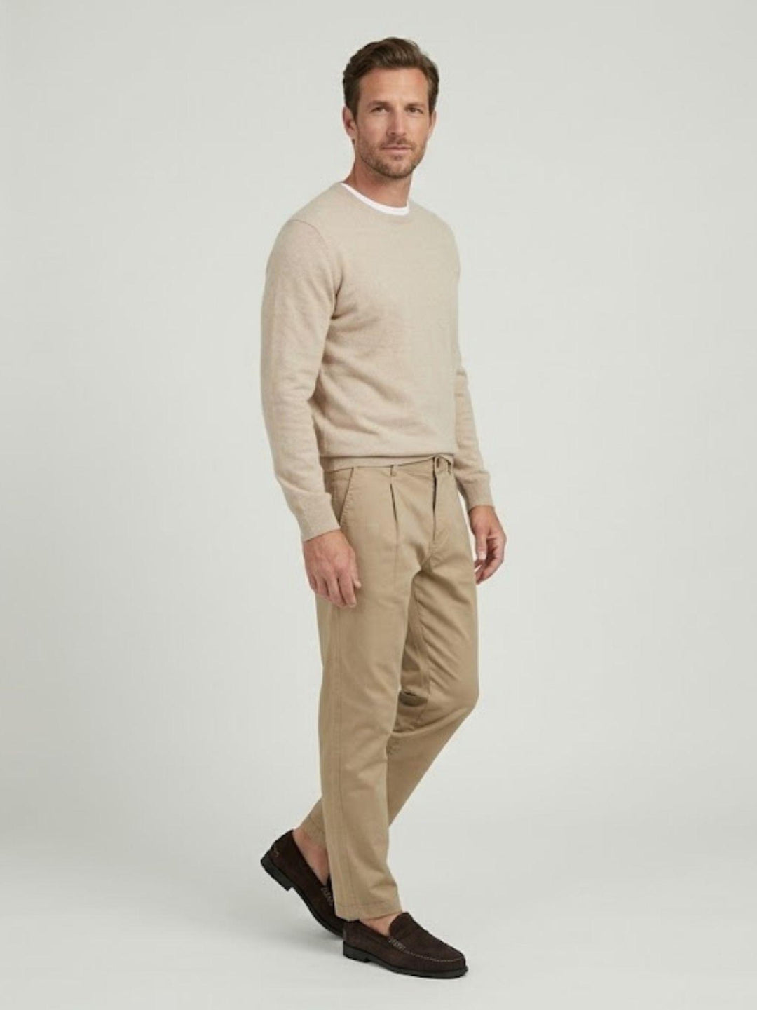Pantalone chino in cotone beige BU26S33PAPA1461TWILL 114 ANDREA MORANDO 