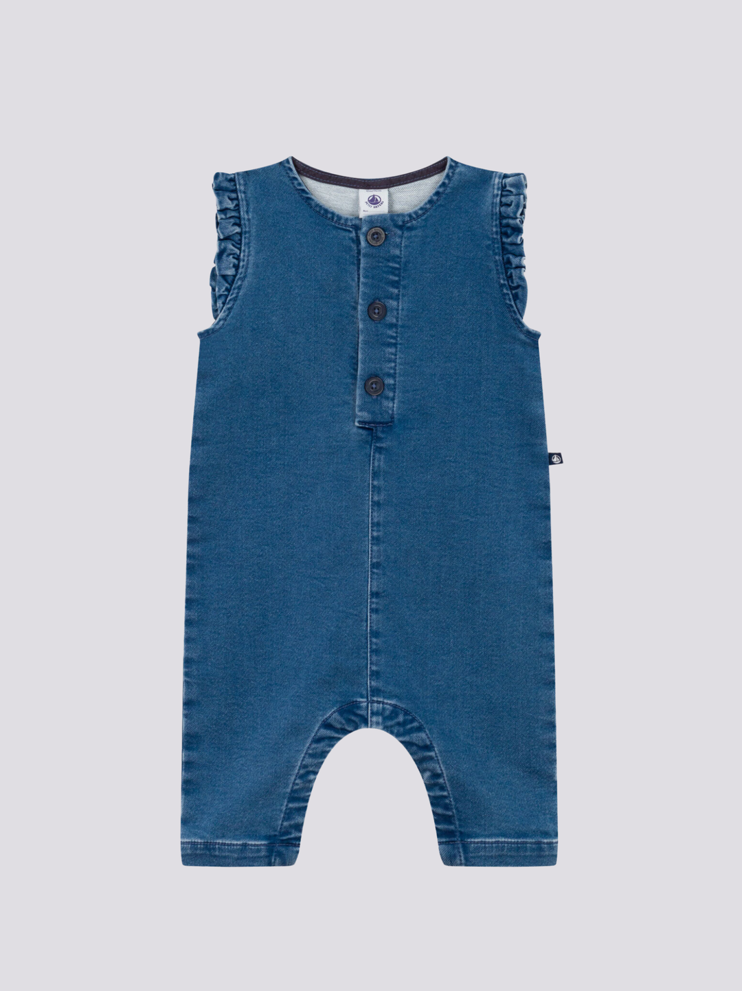 TUTINA SMANICATA IN DENIM BEBÈ A087Z 01 PETIT BATEAU 