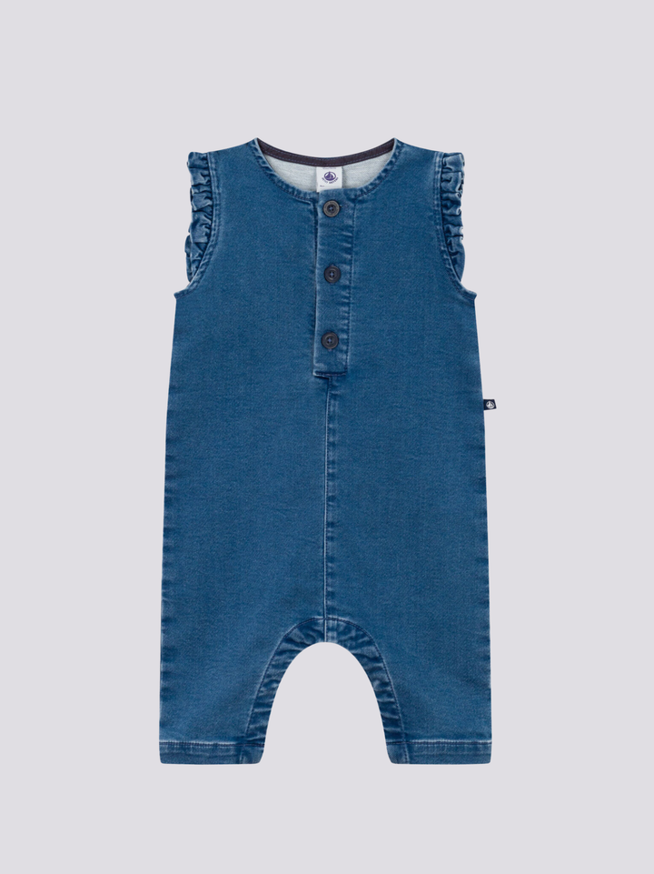 TUTINA SMANICATA IN DENIM BEBÈ A087Z 01 PETIT BATEAU 
