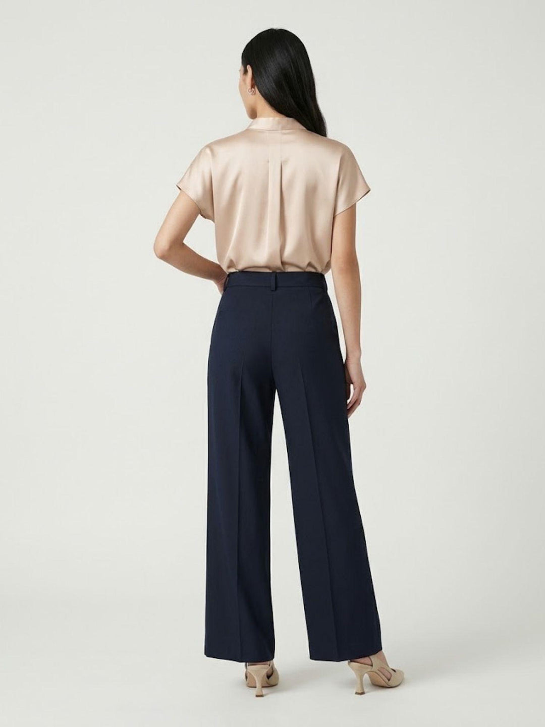 Pantalone a palazzo con tasche alla francese navy OSCAR BLU ANDREA MORANDO 