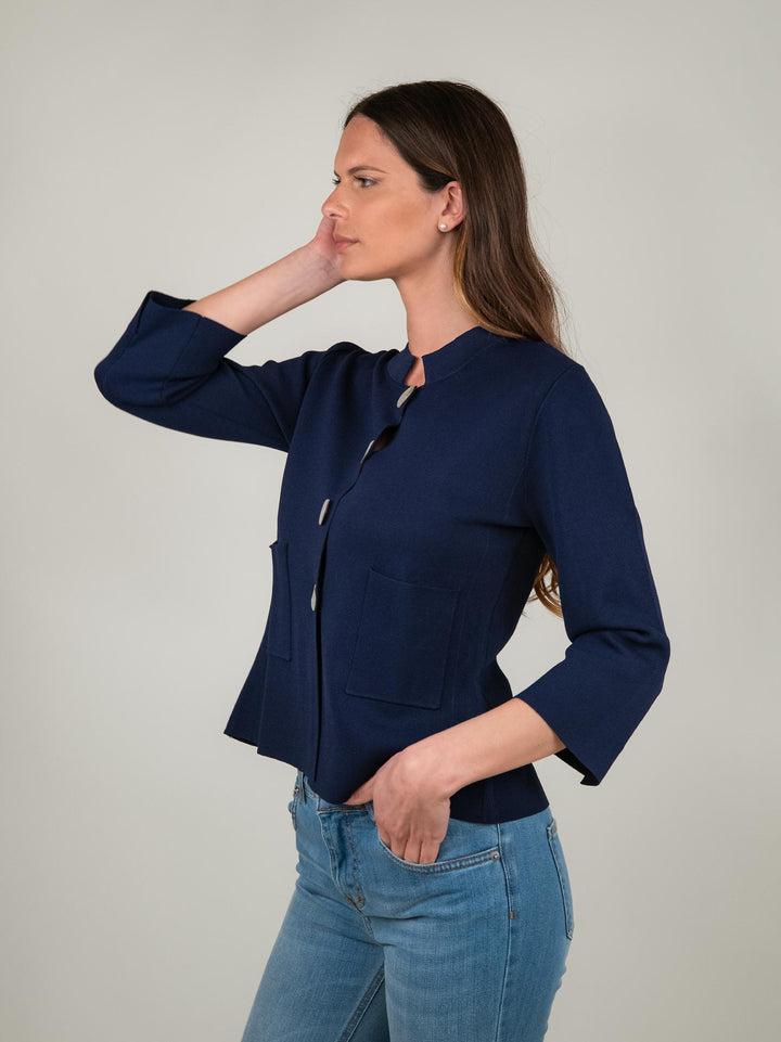 GIACCHINA BLU CON MAXI BOTTONI 2416155 089 ANDREA MORANDO 