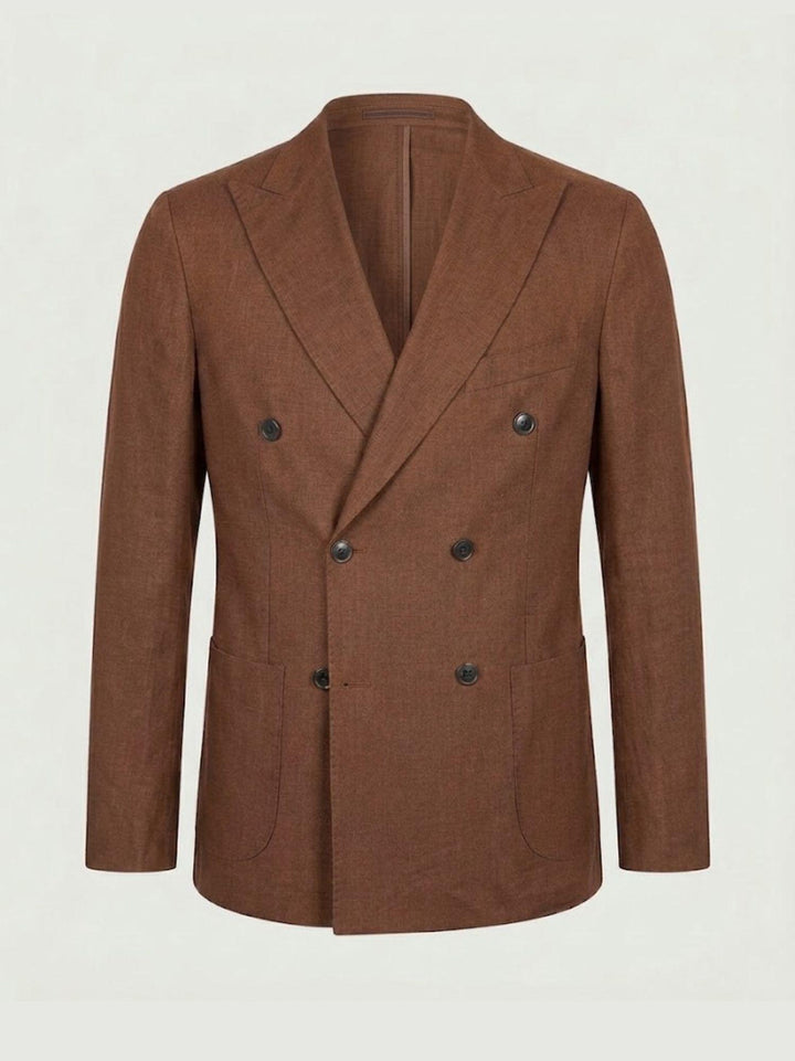 Blazer doppiopetto in misto lino tabacco MAPPAMONDO MORO ANDREA MORANDO 