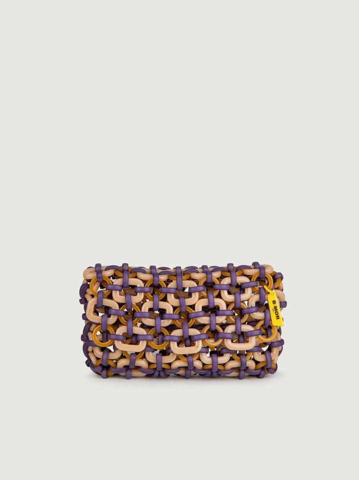 CLUTCH IN RESINA MULTICOLOR VIOLA "SHELL" SHELL VIOLA BIMOR 
