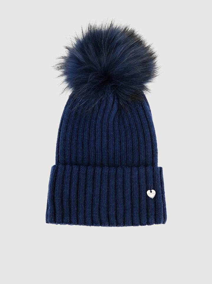 BERRETTO A COSTE BLU CON POM POM CP3628 BLU ANDREA MORANDO 