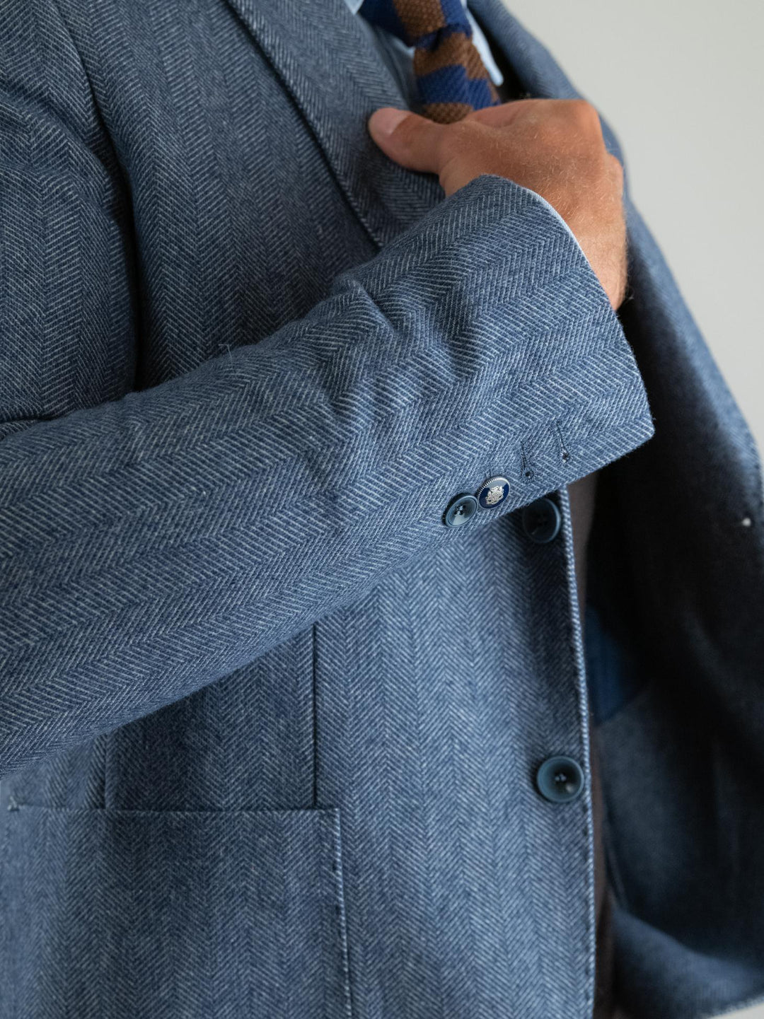 BLAZER IN TESSUTO SPIGATO BLU LM242 JEANS ANDREA MORANDO 