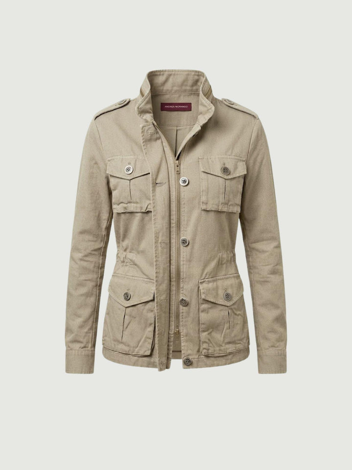Field Jacket in cotone color sabbia JK025337D CASHMERE ANDREA MORANDO 