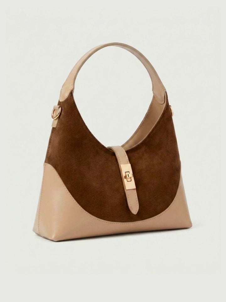 Borsa a spalla Elly in pelle scamosciata testa di moro ELLY TMORO BIMOR 