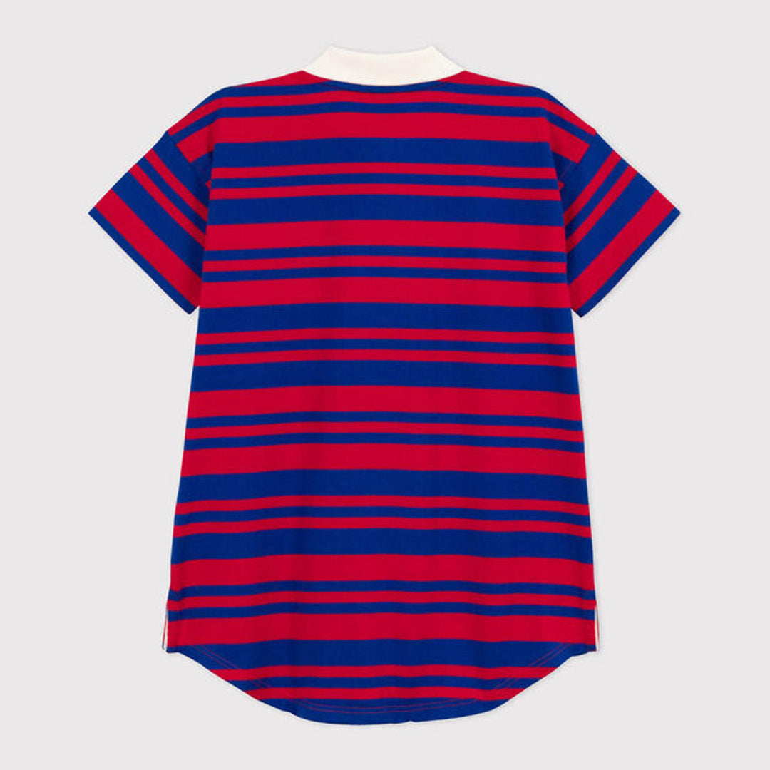 Abito a righe a maniche corte in cotone bambina A06NT 01 PETIT BATEAU 