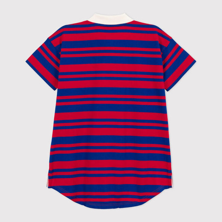 Abito a righe a maniche corte in cotone bambina A06NT 01 PETIT BATEAU 