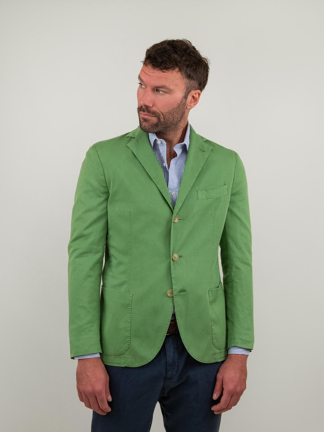 BLAZER IN COTONE VERDE BLUE2/128806 30 ANDREA MORANDO 