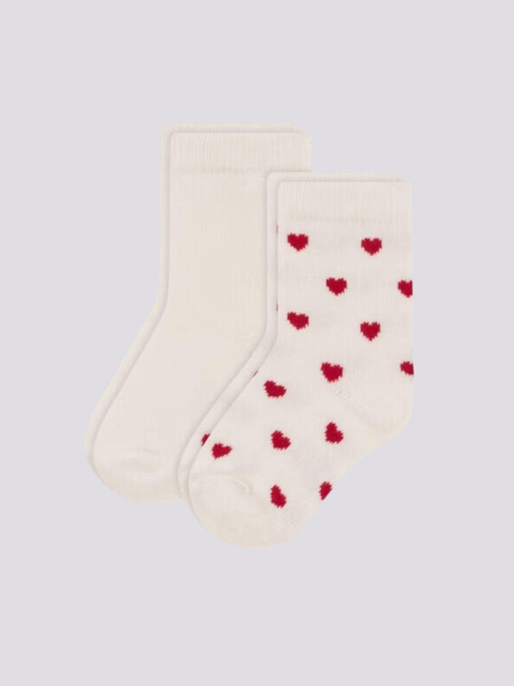 CONFEZIONE DA 2 PAIA DI CALZINI BEBÈ IN JERSEY DI COTONE A CUORI A0A63 01 PETIT BATEAU 