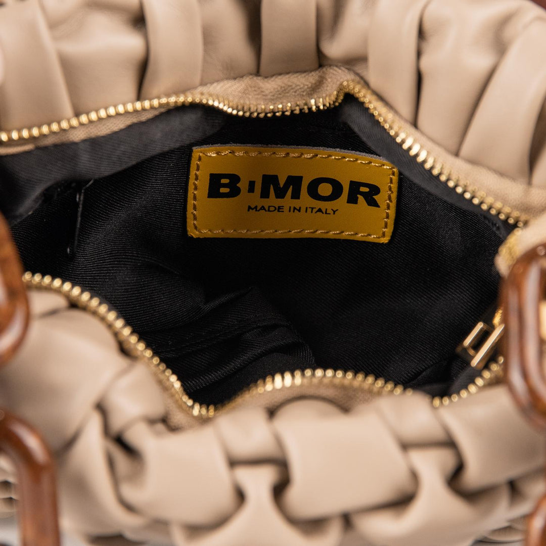 BORSA "CURLY " IN PELLE INTRECCIATA COLOR CAPPUCCINO CURLY CAPPUCCINO BIMOR 