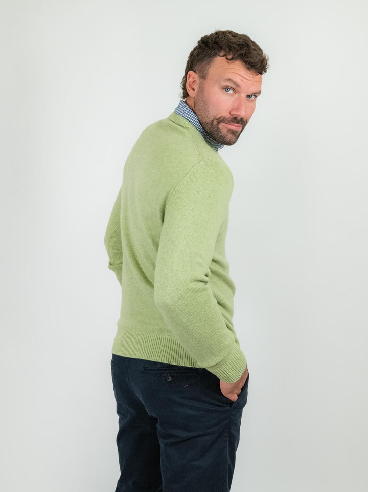 MAGLIONE GIROCOLLO LIME MISTO CASHMERE 1211224 382 ANDREA MORANDO 