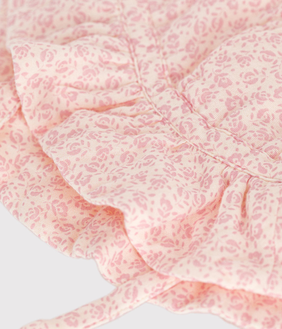 CAPPELLINO A FIORI ROSA IN GARZA DI COTONE BEBÈ A09P7 01 PETIT BATEAU 