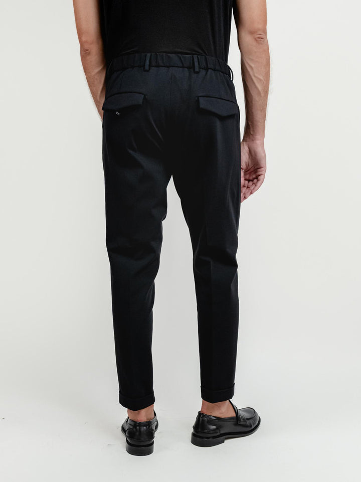 PANTALONE CON COULISSE IN JERESEY NERO P002 101 ANDREA MORANDO 