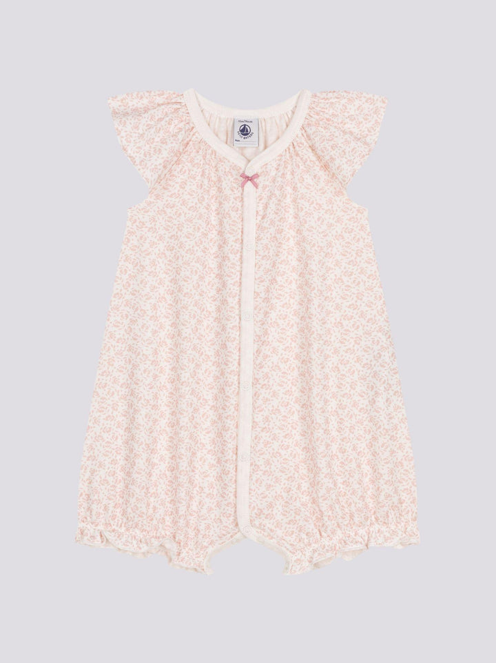 TUTA CORTA  CON STAMPA A FIORI ROSA BEBÈ A09Q6 01 PETIT BATEAU 
