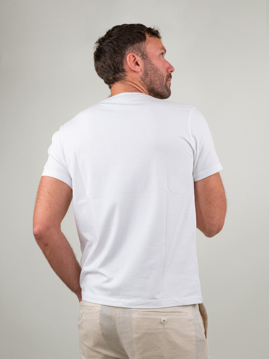 T-SHIRT GIROCOLLO A MANICA CORTA BIANCA PRATI BIANCO ANDREA MORANDO 