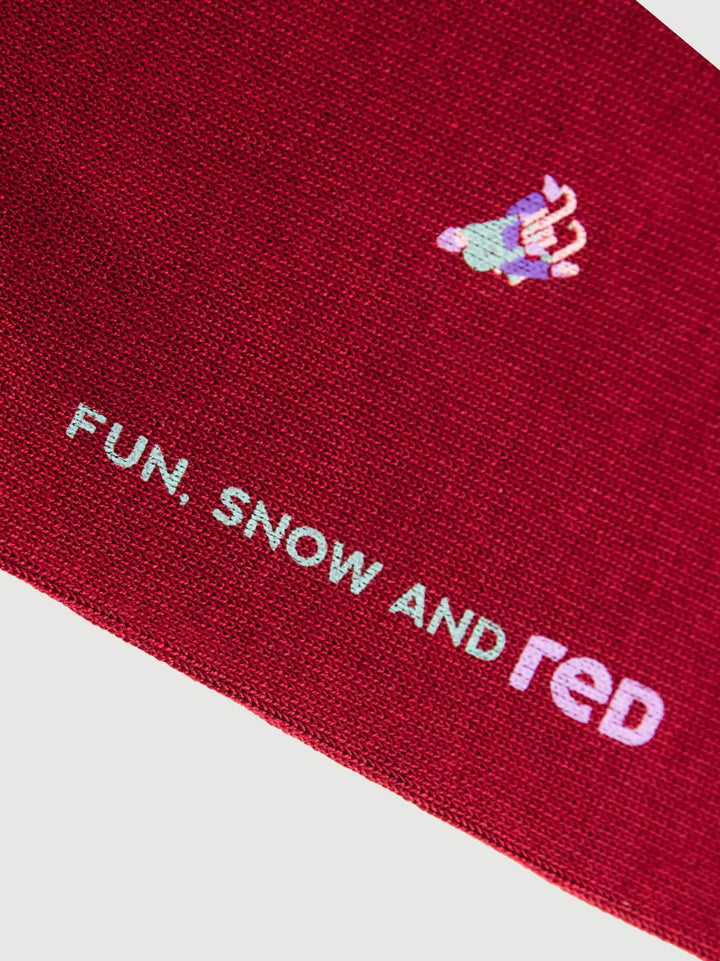 CALZA ROSSA MOTIVO SLITTINI 62196G RUBINO RED 