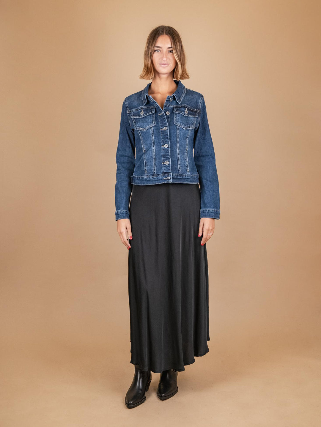 GIUBBOTTO DI JEANS IN DENIM SCURO 6799 DENIM SCURO ANDREA MORANDO 