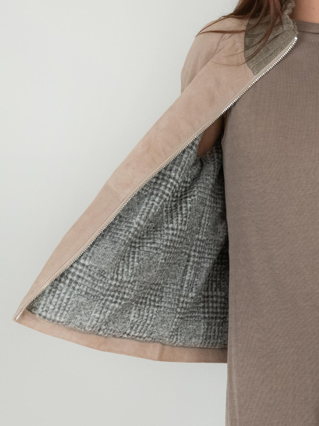 GIACCA IXIA IN CAMOSCIO BEIGE IXIA 055 JACK LEATHER 