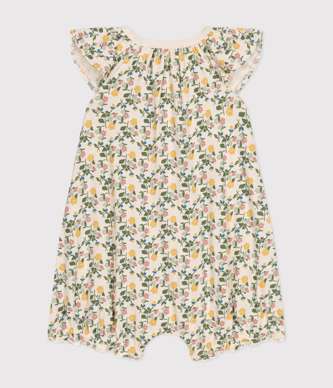 TUTA CORTA A FIORI IN COTONE BEBÈ A09LC 01 PETIT BATEAU 