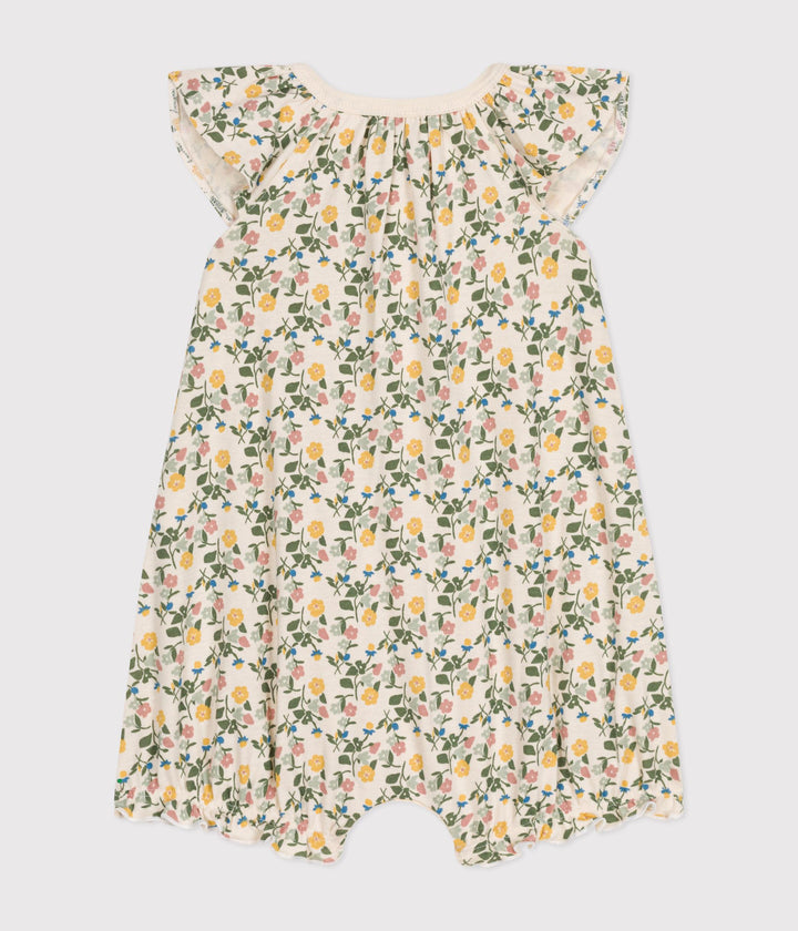 TUTA CORTA A FIORI IN COTONE BEBÈ A09LC 01 PETIT BATEAU 