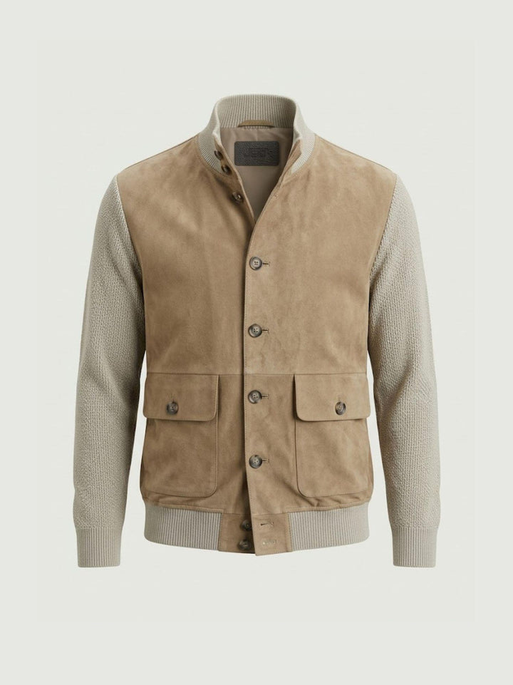 Giacca Riverside Knit in camoscio e maglia sabbia RIVERSIDE 11 JACK LEATHER 