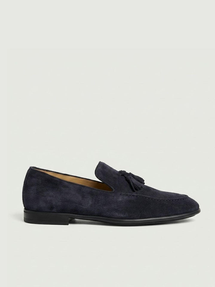 Mocassino Tassel Loafer in pelle scamosciata navy 1128 BLU NAVY ANDREA MORANDO 