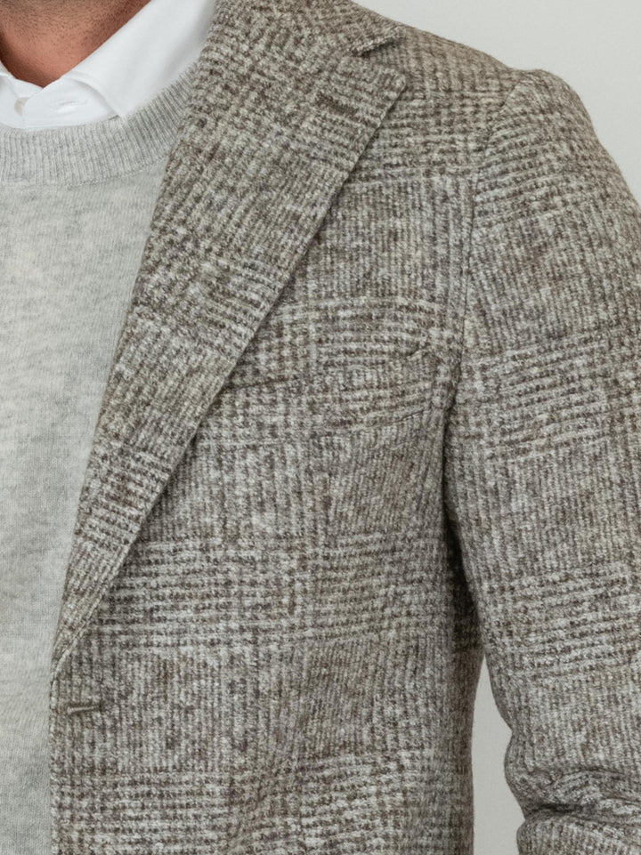 BLAZER MISTO LANA GALLES  GRIGIO MELANGE F2W4G005M 434 ANDREA MORANDO 
