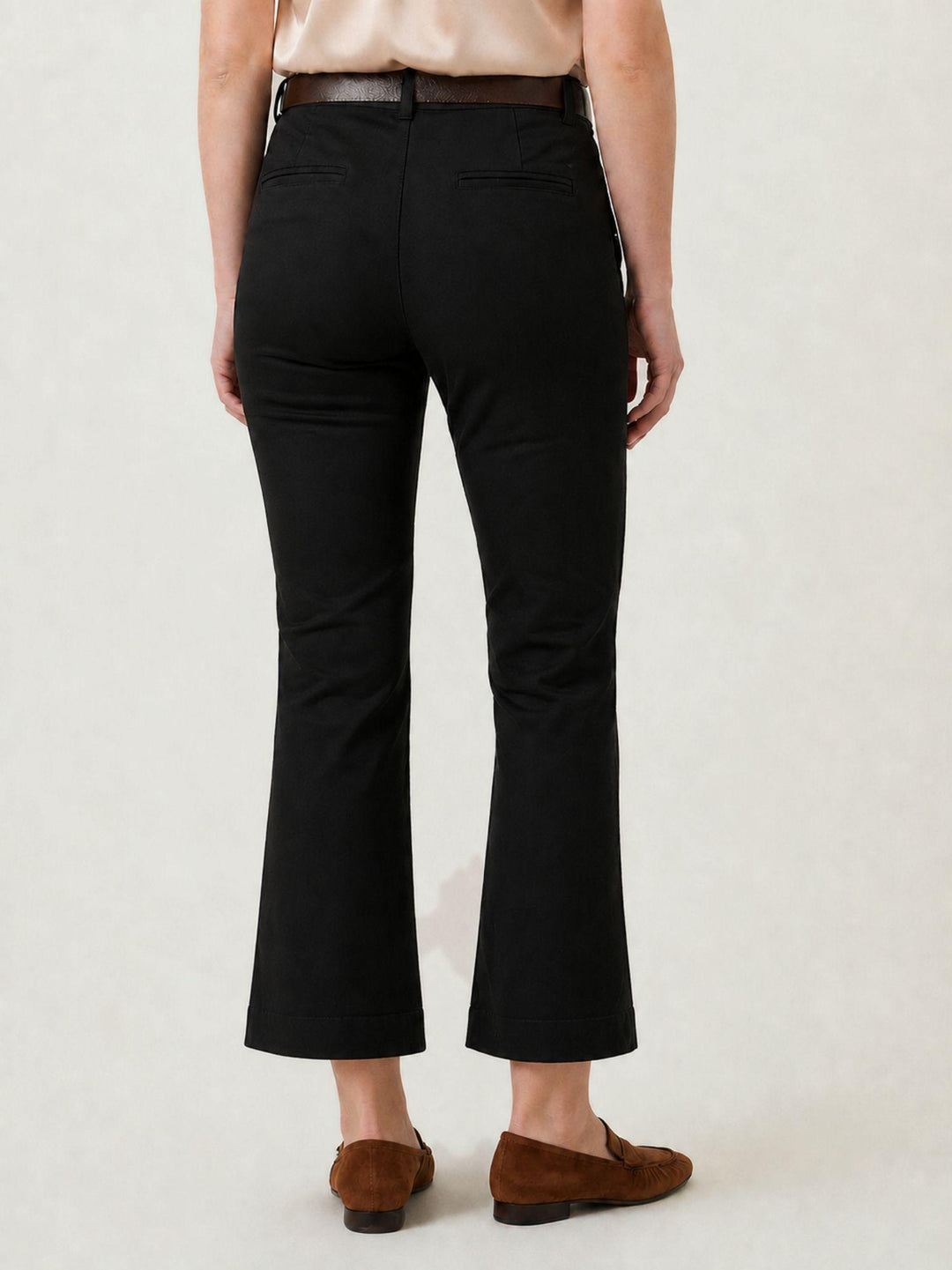 Pantalone a trombetta in cotone nero 824MA NERO ANDREA MORANDO 