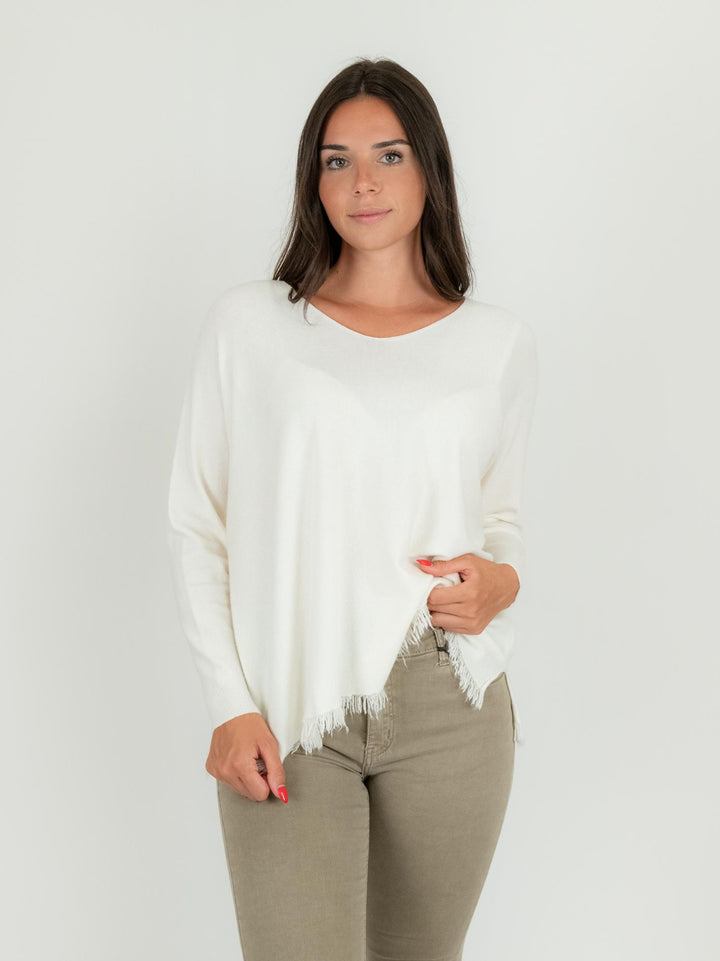 MAGLIA CON FRANGE PANNA 0520/24 0248 BIMOR 