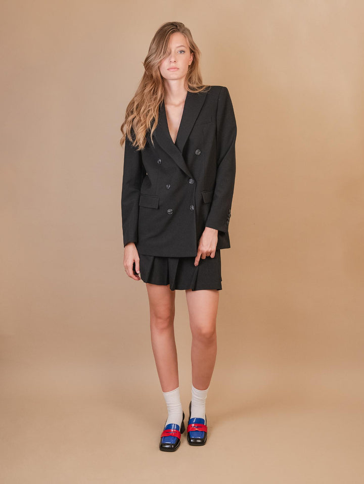 BLAZER DOPPIOPETTO IN TESSUTO NERO 3687/2733 001 ANDREA MORANDO 