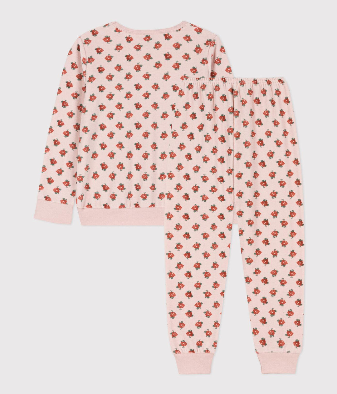 PIGIAMA BAMBINA IN CINIGLIA MOTIVO FIORE A08YT 02 PETIT BATEAU 