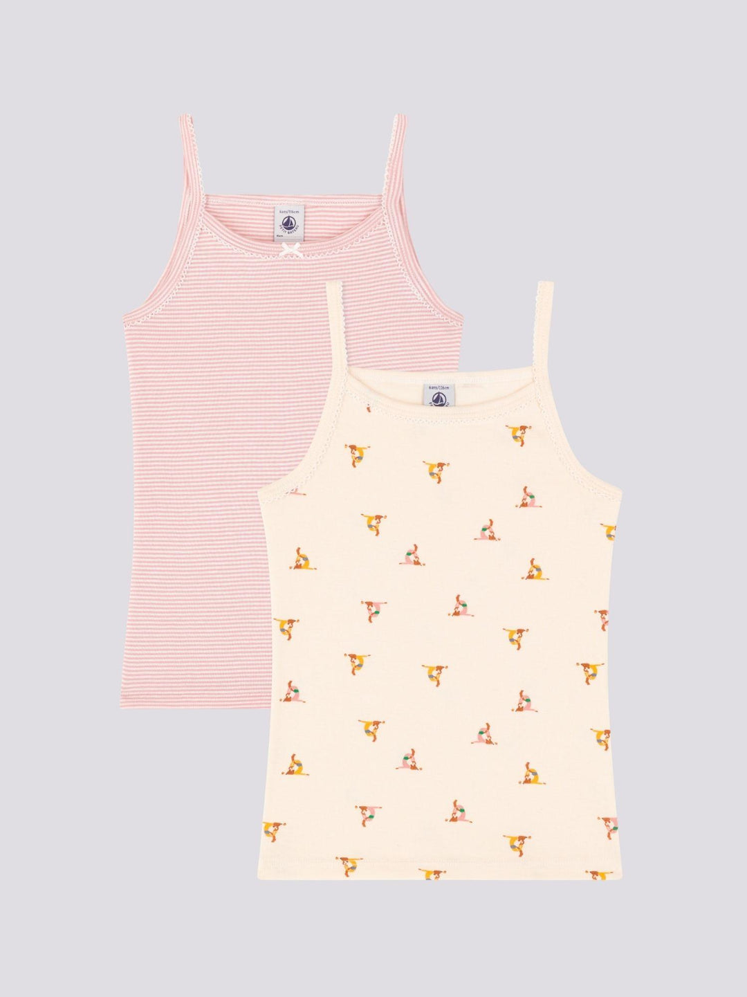 CONFEZIONE DA 2 CANOTTIERE CON SPALLINE IN COTONE BAMBINO A0A43 00 PETIT BATEAU 