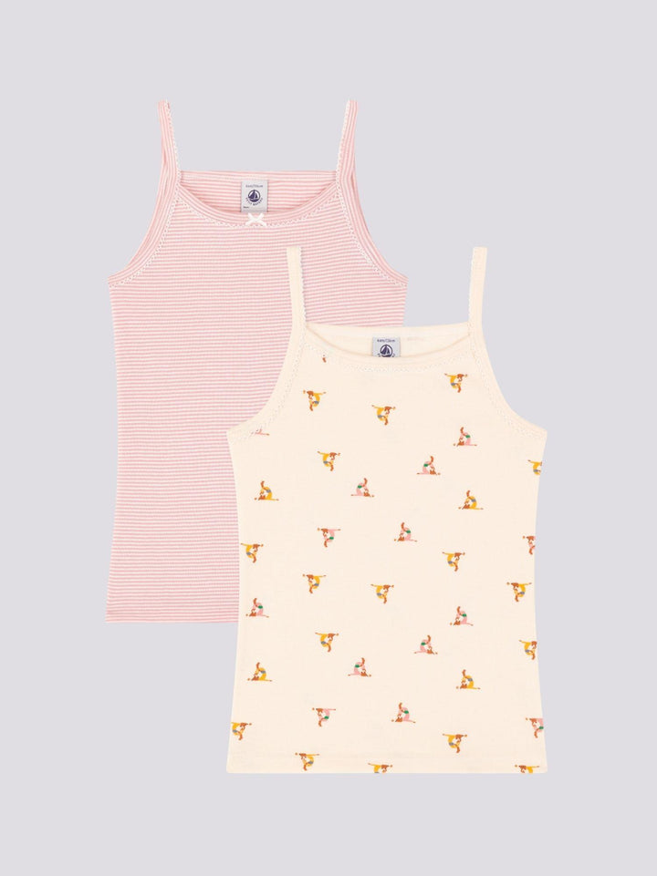 CONFEZIONE DA 2 CANOTTIERE CON SPALLINE IN COTONE BAMBINO A0A43 00 PETIT BATEAU 