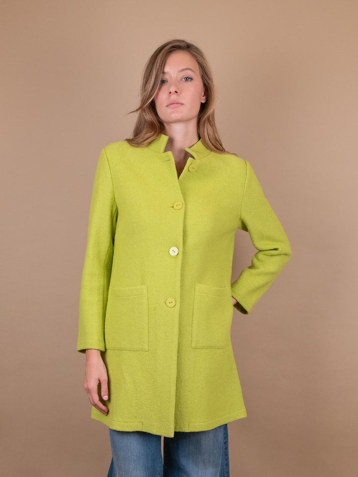CAPPOTTINO SFODERATO IN LANA COTTA VERDE LIME 2371570 032 ANDREA MORANDO 
