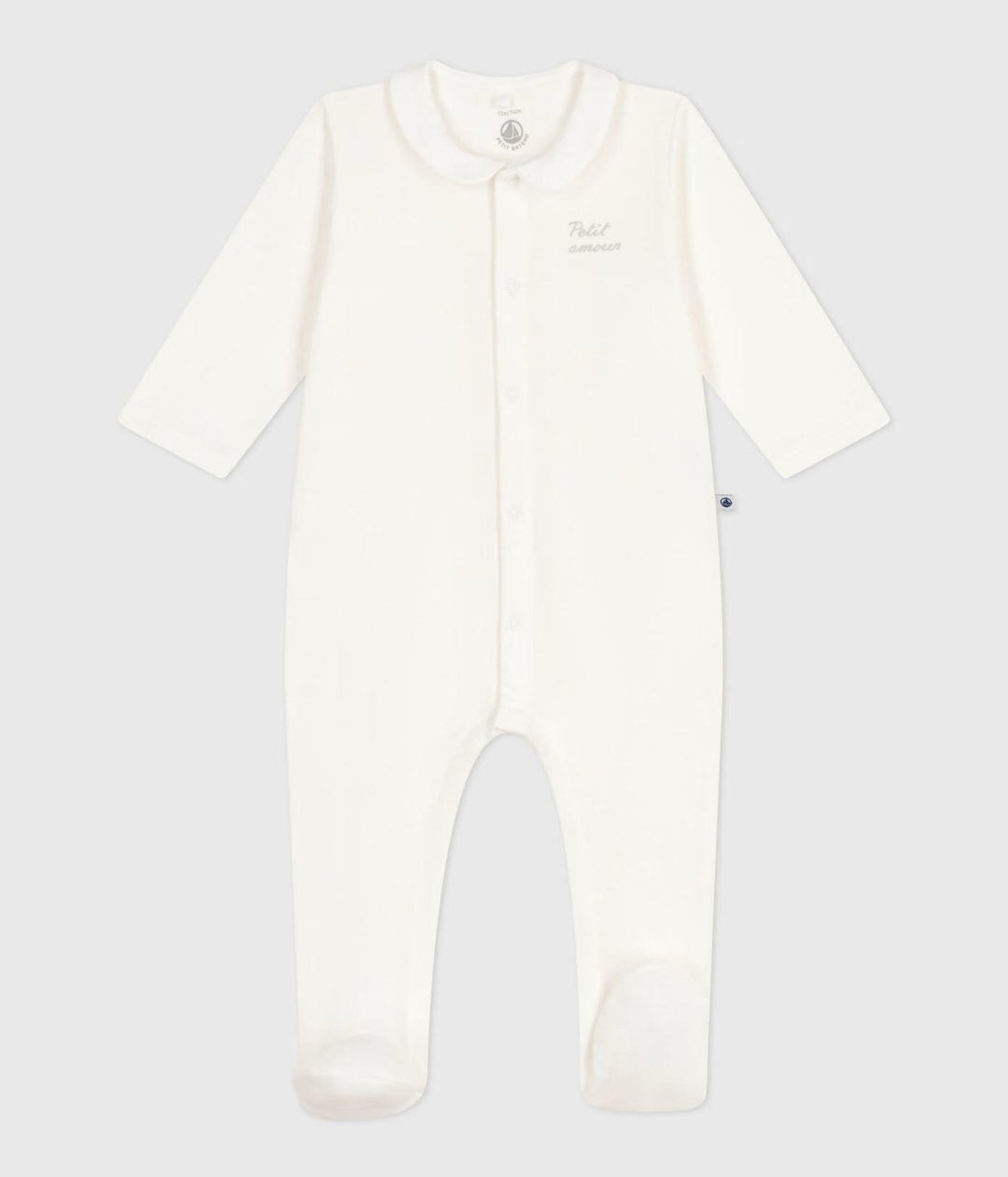 Pigiama in tubique tinta unita con colletto bebè A0CLB 01 PETIT BATEAU 